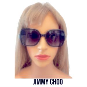 Jimmy Choo Black w Gold Logo  Authentic Sunglasses with Case